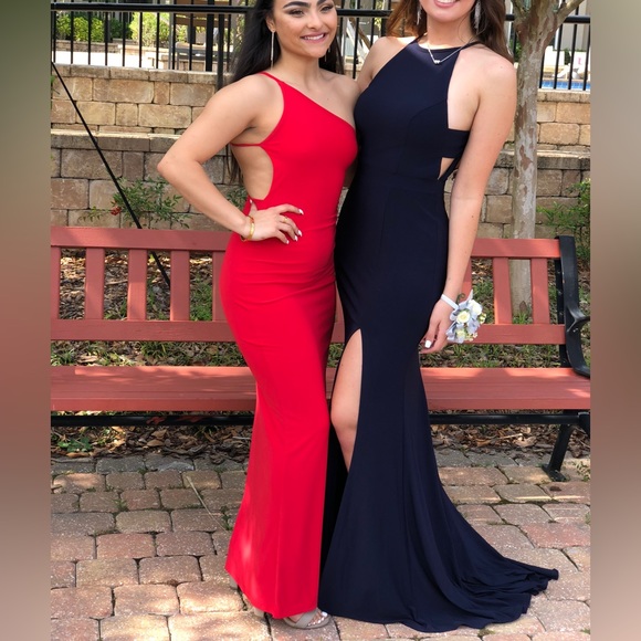 Sherri Hill Navy Prom Dress Size 6 - Picture 5 of 7